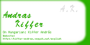 andras kiffer business card