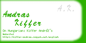 andras kiffer business card